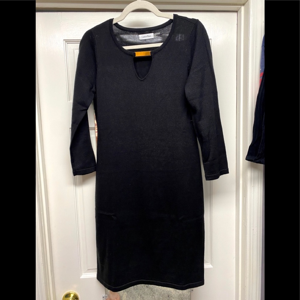 Calvin Kline black sweater dress, size medium. Midweight.
